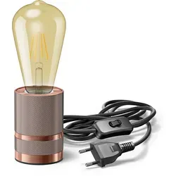 ledscom.de Tischlampe LITO, Schalter, bronze, inkl. LED Lampe 489lm, extra-warmweiß