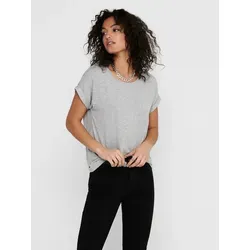 ONLY T-Shirt ONLMOSTER – T-Shirt mit melierter Optik und elastischem Material meliert, casual, lässig geschnitten, Viskosemischung, Rundhals grau L (40)