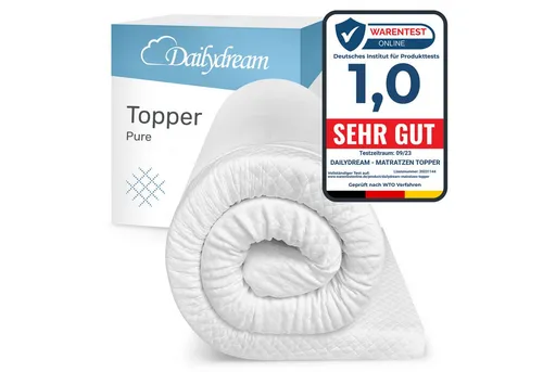 Dailydream viscoelastischer Matratzentopper “Model S“ 90x190cm - Matratzenauflagen mit Memory Foam Effekt für optimale Druckentlastung und ergonomische Schlafposition, ideal für erholsamen Schlaf.