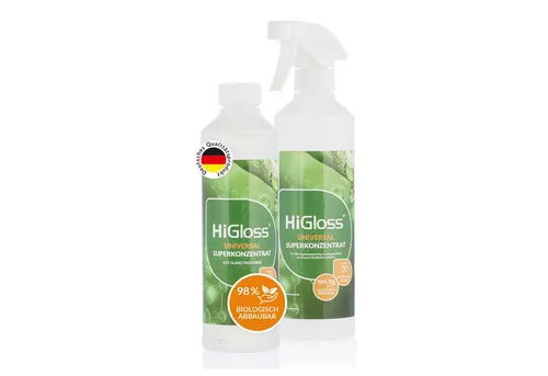 HiGloss Universal Superkonzentrat Allzweckreiniger 500ml - Vielseitiger Allzweckreiniger mit Zerstäuber für Innen und Außen. Ideal für Möbel, Wäsche und Fahrzeugpflege. Effektiv und praktisch in der Anwendung.