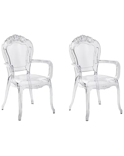 Barock 2 Stühle mit Armlehnen Vermont II - Moderne Bankettstühle im 2er Set, transparent und stylish. Ideal für Wohnzimmer, kein Montageaufwand und 2 Jahre Herstellergarantie.