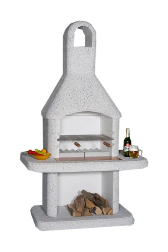 Wellfire Gartengrillkamin SIESTA Weiß 185 x 110 x 73 cm