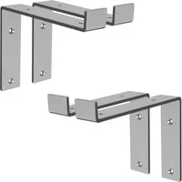 ML-Design 4 Stück L-Form Regalhalterung 20x4x14,5 cm Grau aus Metall - Vielseitige L-Form Regalhalter aus robustem Metall für kreative DIY-Projekte. Mit vorgebohrten Löchern für einfache Montage und bis zu 50 kg Tragkraft pro Paar. Ideal für schwebende Regale und praktische Ablagen.
