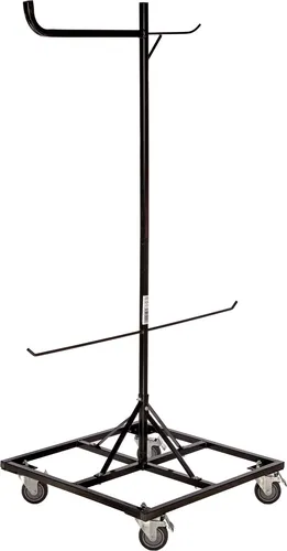 Pro-Bau-Tec POS Schubkarrenhalter für 5 Schubkarren - Praktischer Schubkarrenhalter für 5 zerlegte Schubkarren. Mit einem stabilen 3-teiligen Stecksystem und 4 lenkbaren Rollen für einfache Mobilität. Ideal für eine ordentliche und platzsparende Präsentation.