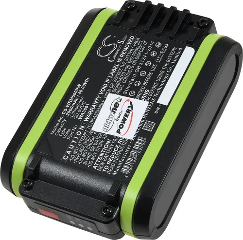 Powery Akku für Worx Landroid M500, M700 2019 - 2000 mAh (20 V) - Zubehör für Elektrowerkzeug, leistungsstarker Li-Ion Akku mit 2000 mAh für längere Laufzeiten und optimale Leistung Ihrer Worx Mähroboter.