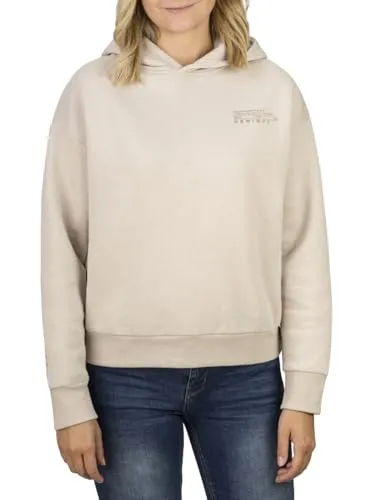 DENIMFY Hoodie Damen Oversized DFEmily Kapuzenpullover Pullover Sweatshirt Streetwear Print Beige M, Größe:M, Farben:Birch Beige (20200)