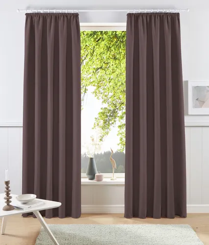 Otto Home Vorhang "Raja" 2er Set, 175cm, braun mit Kräuselband - Verschönere dein Zuhause mit dem unifarbenen Vorhang "Raja" von OTTO home. Dieser blickdichte Deko-Schal sorgt für eine moderne Atmosphäre und eignet sich ideal für dein Wohnzimmer. Pflegeleicht und mit geprüfter Qualität.