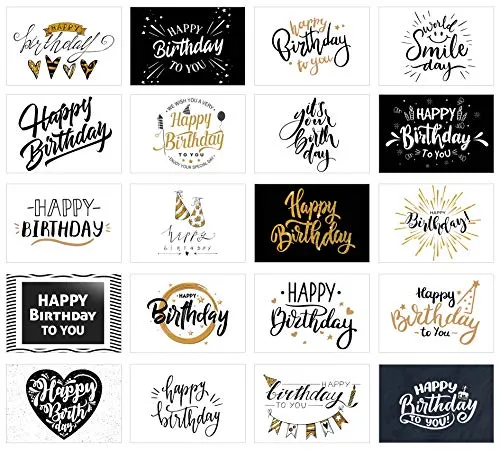 Edition Seidel Set 20 Geburtstagskarten - Glückwunschkarten zum Geburtstag - Postkarten für Erwachsene und Kinder - Happy Birthday Karten