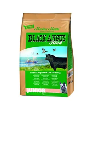 Markus-Mühle Junior mit Black Angus Rind Hundefutter 15 kg - Hundefutter mit hochwertigem Black Angus Rind, speziell für Junghunde, fördert das gesunde Wachstum und die Entwicklung.