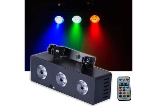 E-Lektron LED Discolicht MS-3 Multi-Spot - Lampen mit fest integrierten LEDs in Rot, Grün und Blau. Ideal für Partyräume und DJ-Events, bietet eine Musiktaktsteuerung für unvergessliche Lichtshows.