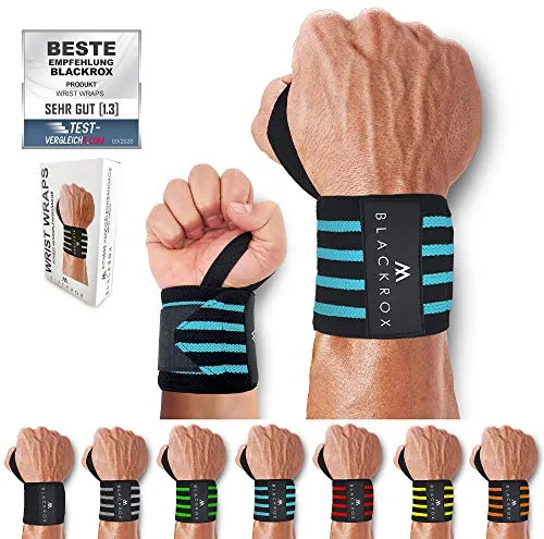BLACKROX Handgelenkbandage Wrist Wraps Beast Killer 2x Handgelenkstütze Mann Frau Handgelenk Bandage für Sport, Fitness, Gym Bodybuilding powerlifting weightlifting kraftsport (Blau)
