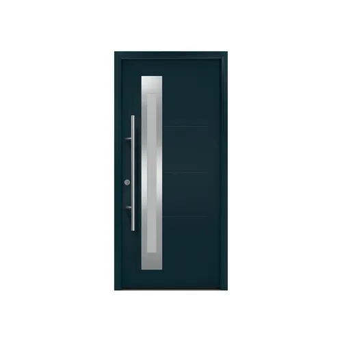 Haustür EcoStar ISOPRO Secur IPS 780S - Türen aus Metall mit Polyurethankern für optimale Wärmedämmung, elegante anthrazitfarbene Oberfläche und sichere Schließmechanik.