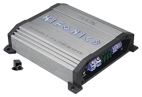 Hifonics ZXE1500/1 - 750W Mono Digital Verstärker - Car-HiFi-Endstufen: 750 Watt RMS Leistung, ideal für kraftvolle Subwoofer mit integrierter Fernbedienung für einfache Bassanpassung.