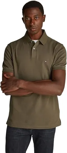Tommy Hilfiger Herren Poloshirt Kurzarm 1985 Regular Fit, Grün (Army Green) - Poloshirt für Herren aus 96% Bio-Baumwolle, bietet hohen Tragekomfort und optimale Passform für jedes smart-casual Outfit.