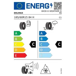 Delmax X-Weather II 4S 3PMSF 185/60 R15 84H Ganzjahresreifen - Vielseitiger Ganzjahresreifen für sicheres Fahren bei allen Wetterbedingungen. Hohe Leistung und Grip für optimale Kontrolle auf der Straße.