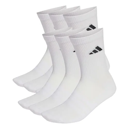 adidas Unisex CUSHIONED CREW SOCKS 6 PAIR PACK, white/white/black, 45-48