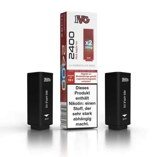 IVG 2400 4-Pod - Red Apple Ice - Liquid Prefilled Pod - 2er Pack (4 ml)