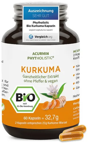 BIO Kurkuma Kapseln 60 St - Pflanzliches Ergänzungsmittel, rezeptfrei und unterstützt Ihr Wohlbefinden