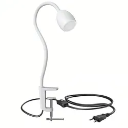 ledscom.de GU10 Klemmleuchte KLUK mit Schwanenhals, weiß inkl. GU10, 3-Stufen-dimmbar, warm-weiß, W ,