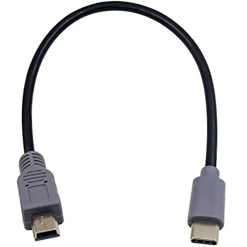Duttek Mini USB auf USB C OTG Kabel, USB Mini Stecker zu USB C Stecker Kabel unterwegs Daten-Konverter Adapter OTG Kabel, für MacBook, iMac Pro, Chromebook Pixel 10 inch/25 cm
