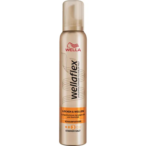Wellaflex Locken und Wellen Schaumfestiger 200ml - Frisierprodukte mit FlexActive-Technologie für starken Halt und flexible Styles, ideal für lockiges und welliges Haar.