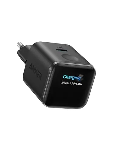 Anker Smart Ladegerät, Anker Nano 45W USB C Ladegerät mit Display und intelligenter Erkennung, integriertem Schonmodus, kompaktes GaN Schnellladegerät für iPhone 17/16/15 Serie, iPad, MacBook