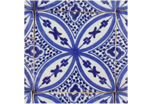 Casa Moro Wandfliese Orientalische Keramikfliese Ifsane 10x10 cm, Blau und Weiß, blau weiß handbemalte marokkanische Fliese, Kunsthandwerk aus Marokko Wandfliese, für schöne Küche Dusche Badezimmer, FL7150