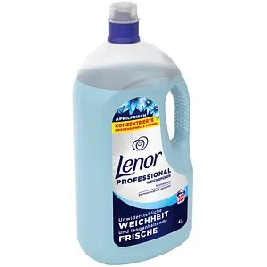 Lenor Weichspüler Professional Aprilfrisch 4L - Hochkonzentrierter Weichspüler für bis zu 200 Waschladungen, dermatologisch getestet. Genieße langanhaltende Frische und Weichheit mit Textilschutztechnologie.