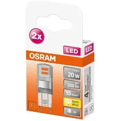 OSRAM HOMELIGHTING 4058075449831 LED (monochrome) EEC F (A - G) G9 Bulb shape 1.9 W = 20 W Warm white (Ø x H) 14 mm x 46 mm 2 pc(s)