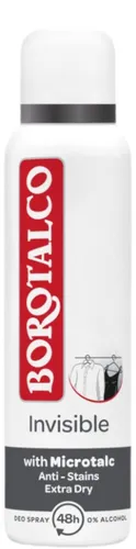 Borotalco Invisible Deodorant Spray 150 ml - Deo und Antiperspirant für Männer und Frauen, schützt effektiv gegen Schweißgeruch und sorgt für ein frisches Hautgefühl den ganzen Tag.