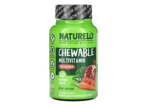 NATURELO, Multivitamin-Kautabletten für Kinder, 60 Kautabletten