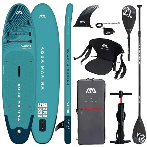 AQUA MARINA VAPOR 10.4 SUP Board Set aufblasbar Stand Up Paddle Kajakpaddel Sitz