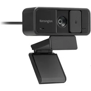 Kensington Webcam W1050 - Full-HD Webcam mit Mikrofon - Webcams, Full-HD Auflösung (1920 x 1080) für klare Meetings, integrierte Mikrofone mit Rauschunterdrückung und praktische Kameraabdeckung für mehr Privatsphäre.