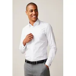 Next Businesshemd Easy Care Slim Fit - Weiß, Größe 44 - Hochwertiges Businesshemd in Slim Fit mit Doppelmanschette. Pflegeleicht und ideal für den täglichen Einsatz im Büro.
