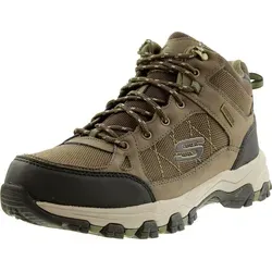 Skechers Selmen Melano - Chocolate Leder Größe: 44 - Wanderschuhe mit wasserdichtem Obermaterial und gepolsterter Air-Cooled Memory Foam Innensohle für höchsten Komfort bei Outdoor-Abenteuern.