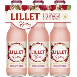 Lillet Berry, vorgemischter Drink aus Lillet Blanc, Erdbeer- & Himbeer-Aromen, fruchtiger Aperitif, aromatisiertes alkoholisches Mixgetränk, 3 x 200ml
