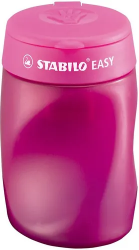 STABILO Anspitzer Dosenspitzer Easysharpener pink R (6 Stück) - Ergonomischer Bleistiftspitzer für optimale Handhabung. Mit 3 Öffnungen für verschiedene Stiftdurchmesser und sicherem Deckel. Ideal für Schule und Zuhause.