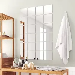 vidaXL 48x Spiegelfliesen - Rahmenloses Design für kreative Wandgestaltung - Dekorative Wandspiegel in quadratischer Form, ideal für individuelle Muster und kreative DIY-Projekte im Wohnbereich.