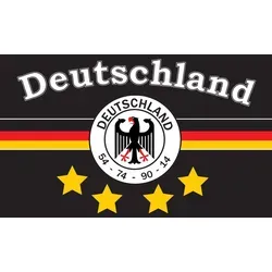 XXL Flagge DEUTSCHLAND 7 4 STERNE 250 x 150 cm mit 3 Messingösen Fanartikel, Flagge '54,'74,'90,'16