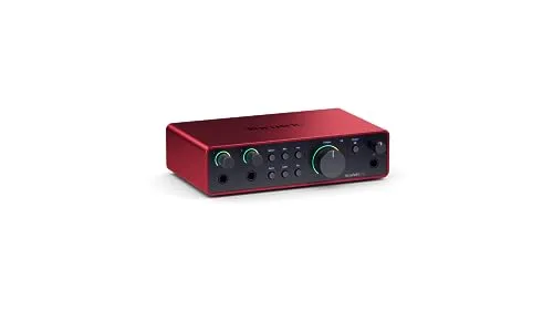 Focusrite Scarlett 2i2 4. Gen - USB-Audio-Interface für HiFi-Studioqualität, ideal für Komposition, Streaming und Podcasting mit umfassender Software-Sammlung