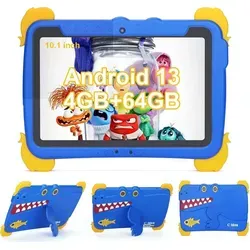 C idea 10.1 Inch Children's Tablet, Android 13 Tablet Children, 4GB RAM, 64GB ROM (1TB TF), 1280 x 800 FHD Large Screen 5G WiFi, Great Gift Toddlers