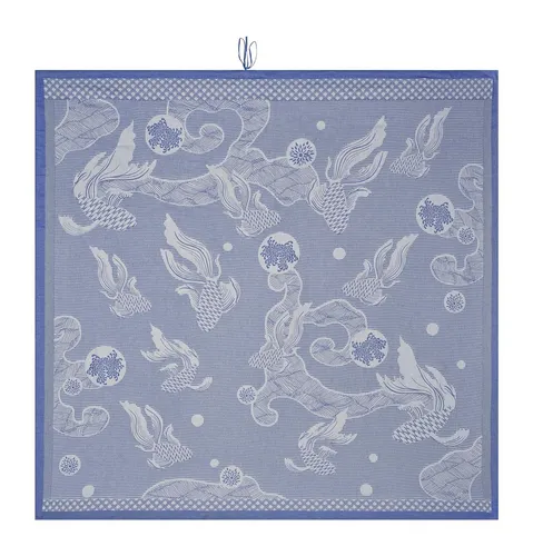 Le Jacquard Français Strandtuch Oceanique Blau Marine 200x200 cm - Handtuch & Waschlappen: Hochwertiges quadratisches Strandtuch aus 100% Baumwolle, OEKO-TEX zertifiziert, ideal für Strandtage oder entspannte Stunden am Pool.