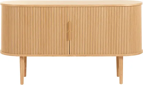 Miliboo Vintage-Sideboard aus Eichenholz mit Schiebetüren - Kommode im skandinavischen Design mit 2 praktischen Schiebetüren, ideal für kleine Räume und bietet vielfältige Aufbewahrungsmöglichkeiten.