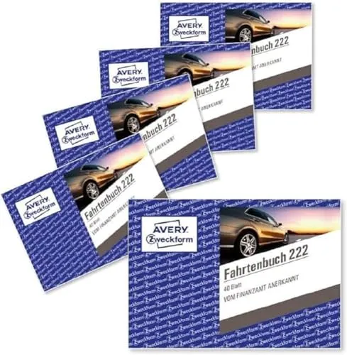 AVERY Zweckform 222-5 Softcover Fahrtenbuch PKW - Fahrtenbücher für Dienstfahrten, ideal für die exakte Abgrenzung privater und geschäftlicher Fahrten, vom Finanzamt anerkannt und rechtssicher.