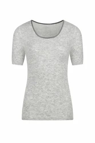 CALYMA Damen Shirt Amalya – 49% Alpaka, Graumeliert, Gr. XL - Stylisches Halbarm-Unterhemd für Damen mit 49% Alpaka. Es bietet hohen Tragekomfort, ist saumfrei verarbeitet und sorgt für ein angenehmes Hautklima. Erhältlich in S, M, L und XL.