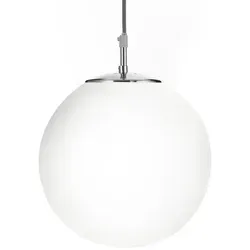 Xxxl Hängeleuchte Atom - Elegante Hängelampe in Silber - Hängelampe aus Metall und Glas, 30x33x30 cm, ideal für stilvolle Innenbeleuchtung über dem Esstisch.