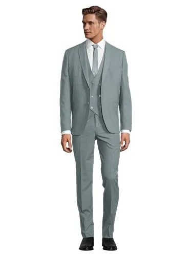 Steffen Klein Herren Business Anzug 3-teilig mit Weste - Anzüge für Herren: Dreiteiliger Anzug in Slim Fit mit klassischem Stoff und edler Oberfläche, ideal für jeden Anlass - wahlweise mit Weste oder Sakko tragbar.