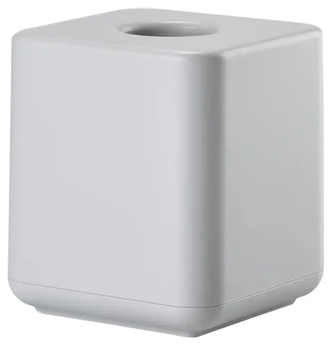 Zone Denmark Ume Taschentuchbox – Nachfüllbare Kosmetiktucher Box für Bad, Küche und Flur – Tissuebox aus Kunststoff – 13 x 13 x 15,1 cm – Soft Grey (Grau)