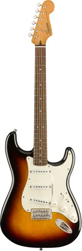 Squier CV 60s Strat 3-SB - Stratocaster E-Gitarre - Gitarren - Squier Classic Vibe 60s Strat 3-SB, bietet authentischen Vintage-Sound und komfortables Spielgefühl mit hochwertigem Ahornhals und Fender Designed Alnico Tonabnehmern.