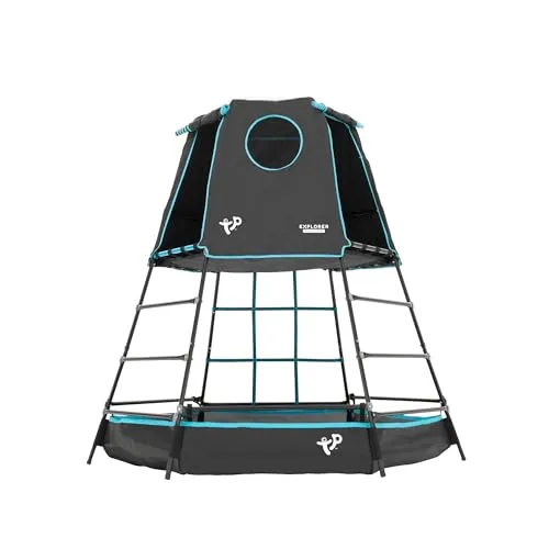 TP Toys Explorer Metall Klettergerüst Black Edition - Robustes Klettergerüst für Kinder von 3-12 Jahren, inklusive Plattform, Höhle und Spielmatte für kreatives Spielen im Freien. Modular erweiterbar und 5 Jahre rostfrei garantiert.